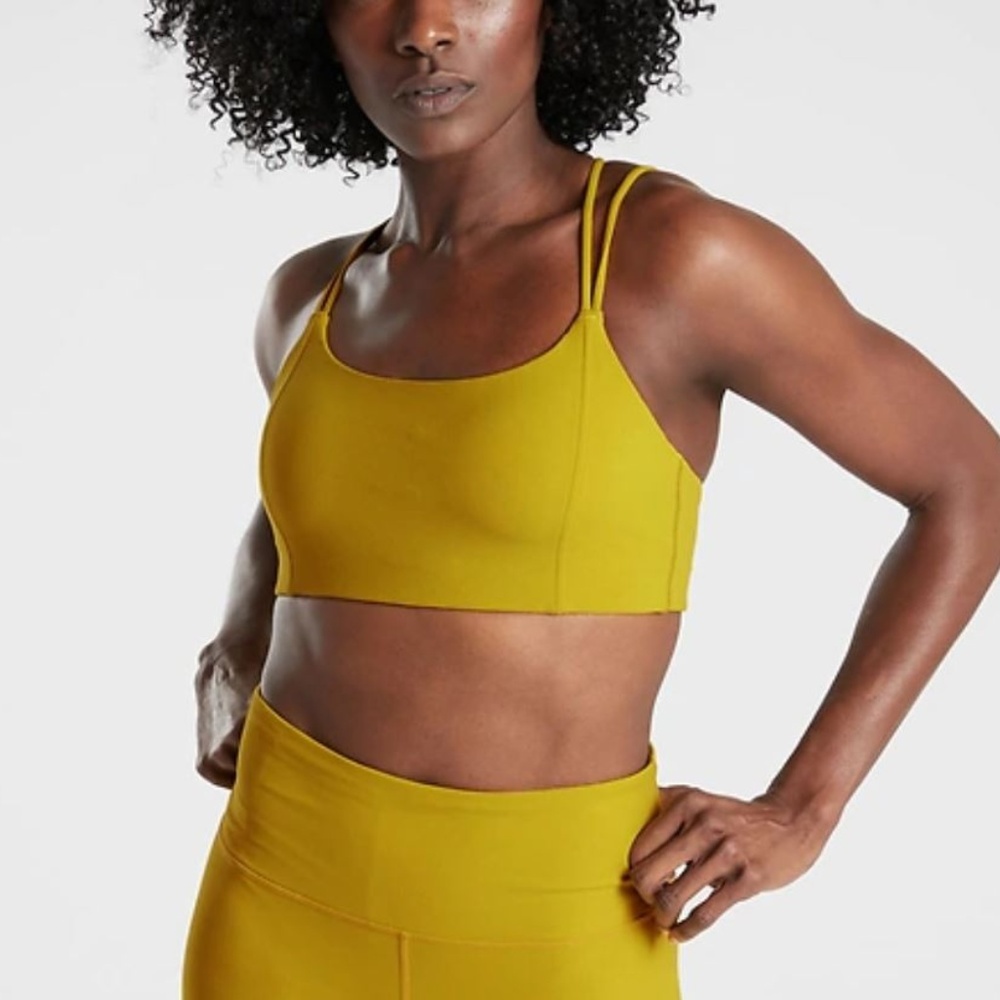 NWOT Athleta Yellow Breathe In Bra - Picture 2 of 6